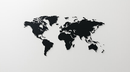 Naklejka premium Minimalist black and white world map with only the continents outlined and empty spaces for creative designs 