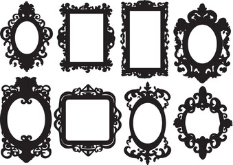 Set frames. Hand drawn vector illustration