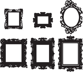 Set frames. Hand drawn vector illustration