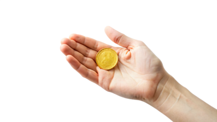 hand holding coin