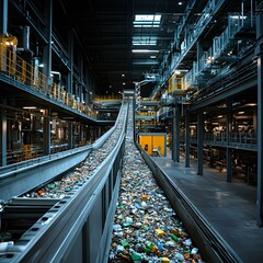 Innovative Recycling Facility, a modern plant utilizing advanced technology for efficient waste processing and sustainable resource recovery.