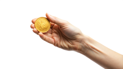 hand holding coin