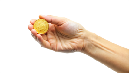 hand holding coin