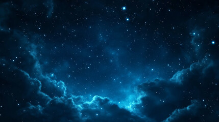 Fototapeta premium Virgo constellation art print with glowing stars on a dark, deep blue cosmic background with mystical aura 