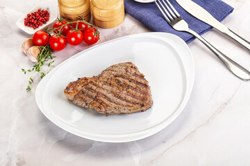 Grilled marble beef steak with sauce