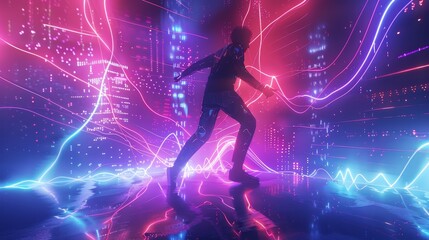 Futuristic Dance Scene Human