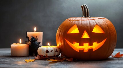 Halloween pumpkin scary jack o lantern holiday background