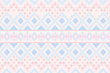 Ethnic Abstract, Design Vintage Knitted Pattern. Seamless Background