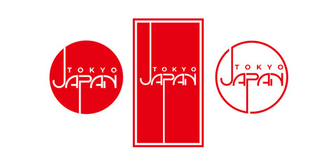 red sign of Tokyo Japan typography text design 