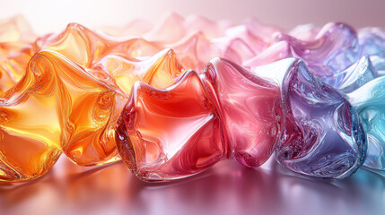 Abstract liquid shapes in rainbow colors