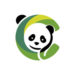 a panda with a green hat on its head