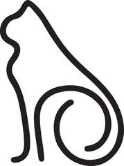 Line art cat vector
