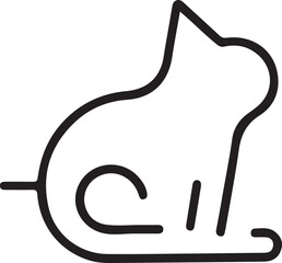 Line art cat vector