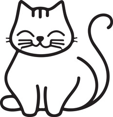 Line art cat vector