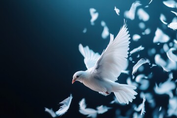 Obraz premium Feathers flowing into the air in slow motion