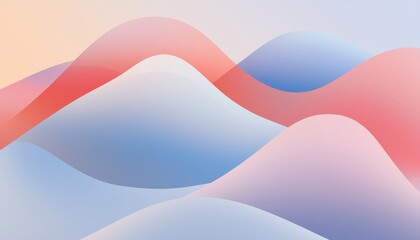 A calming array of softly transitioning colors and shapes, where gradients and abstract forms blend in a serene, poetic harmony