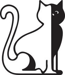 Line art cat vector