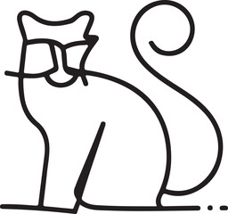 Line art cat vector