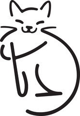 Line art cat vector