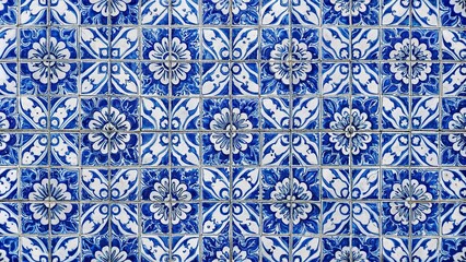 blue and white tile pattern