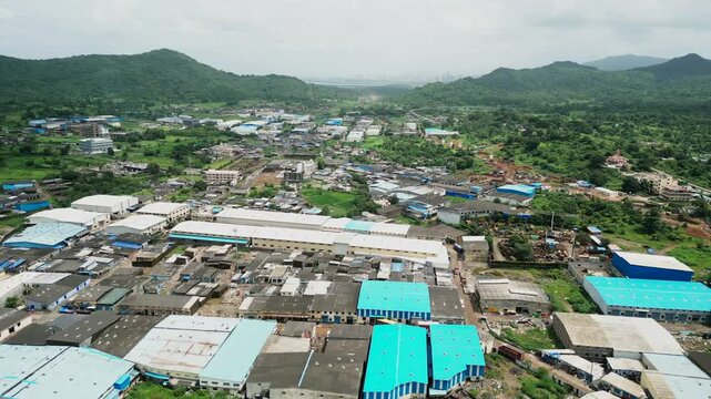 warehouse and industrial area in vasai village in mumbai in india