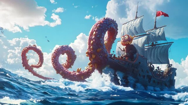 cartoon Adventure Explore the ocean Video 4K