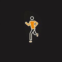 Fototapeta premium Logo for sporting event with a man running.