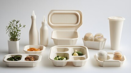 Sustainable packaging for takeout food made from compostable materials