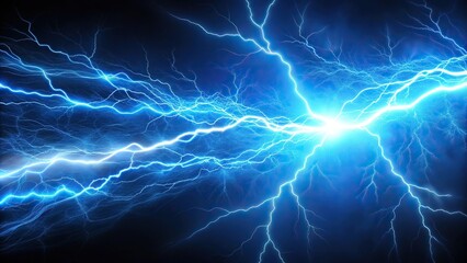 Fototapeta premium Blue lightning on electrical background