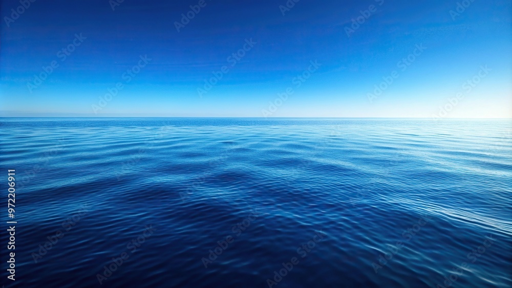 Wall mural blue ocean background blending into horizon Depth of Field