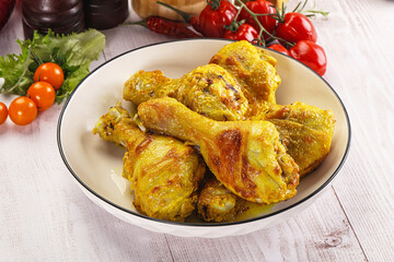 Roasted Chicken leg drumsticks with curry sauce