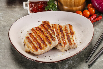 Tasty grilled pork meat steak