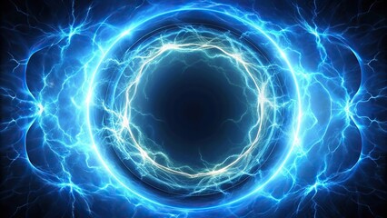 Blue portal effect with lightning circle effect