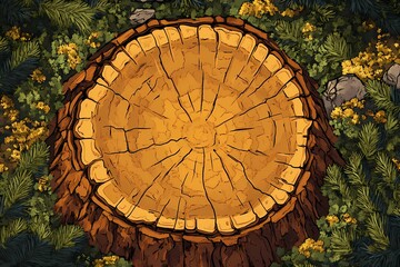 Fototapeta premium Background image of wood slice with detailed wooden texture for stocks.