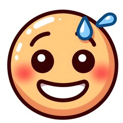 Fototapeta premium Grinning Face with Sweat