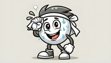 Fototapeta premium Grinning Face with Sweat