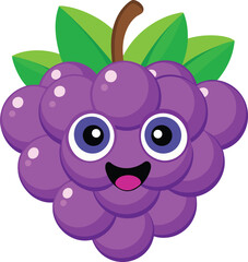 A Grapes Cartoon Vector Style Illustration