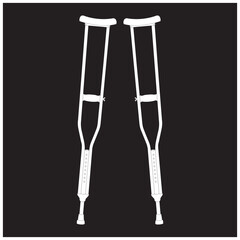Crutches vector icon illustration