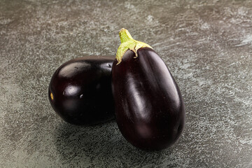 Raw ripe organic eggplant vegetable