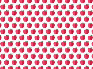 Seamless pattern red apples on a white background