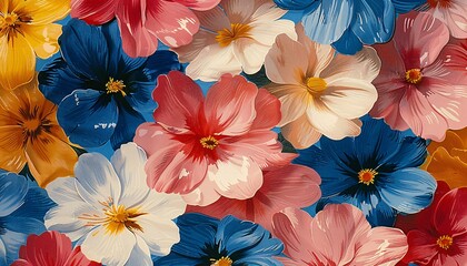 Colorful floral frame on white background for spring designs.