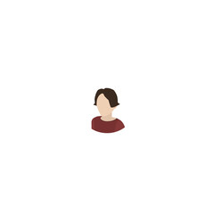 3D Isometric Flat  Set of Women Hairstyles. Item 3