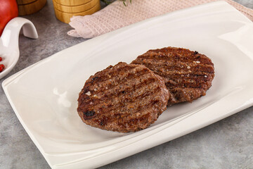 Grilled beef burger cutlet minced meat