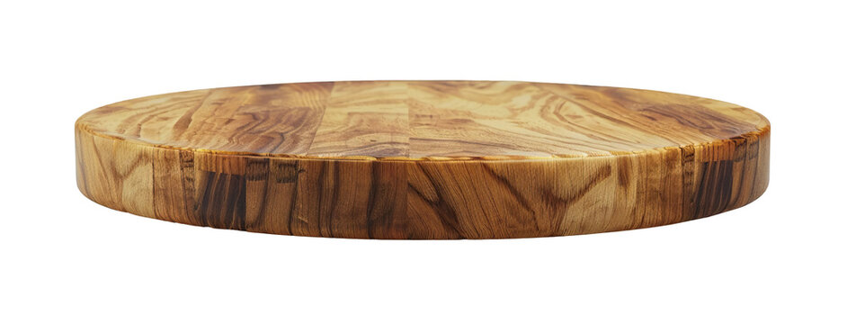 Natural wooden podium on transparent background. Mock up for product display. Cut out pedestal or platform. Empty scene. Stage, showcase for advertising.