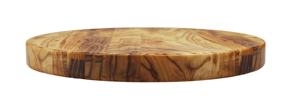 Natural wooden podium on transparent background. Mock up for product display. Cut out pedestal or platform. Empty scene. Stage, showcase for advertising.