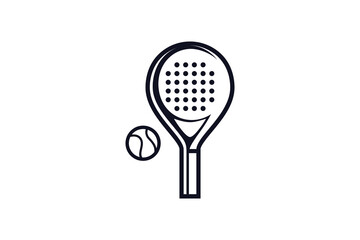 Padel logo padel Racket with ball logo design vector