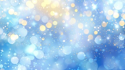 Beautiful abstract background featuring blue bokeh lights and sparkling defocused glitter effects for festive celebrations or elegant designs