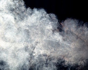 Smoke isolated on black background