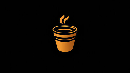 A logo design featuring a coffee cup, created using digital artwork.