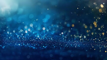 Abstract 3d rendering of soft blue bokeh background with bright light glitter sparkles — perfect backdrop for advertising design, cosmetics, banners, posters, product displays or montages